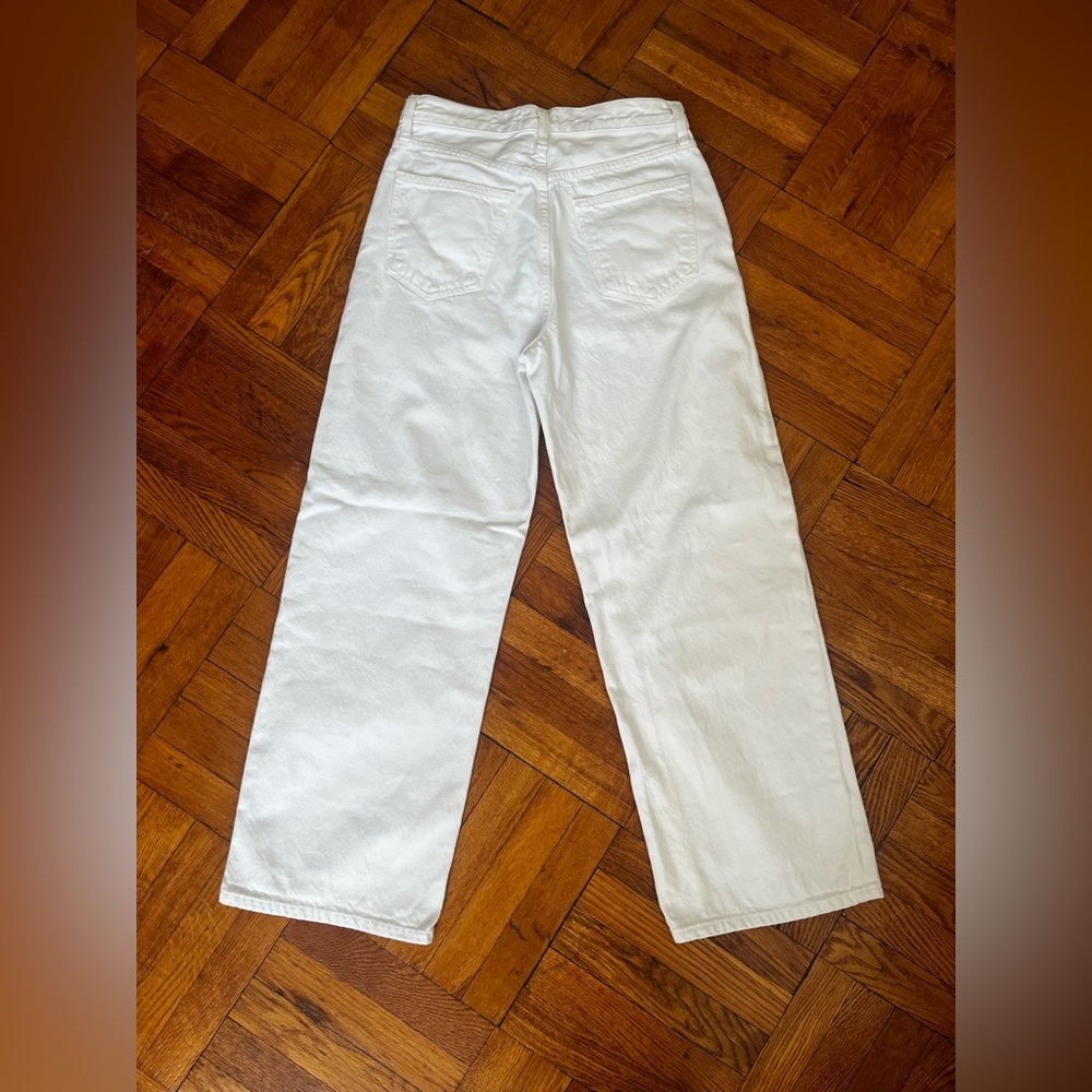 Agolde “Low Slung Baggy” White Jeans Size 24 (29 inch waist) - Picture 2 of 3